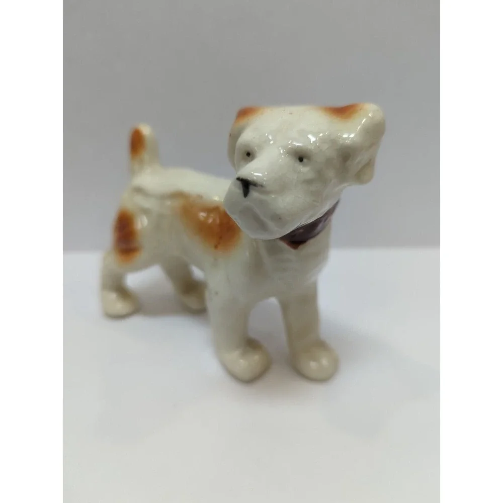 Vintage porcelain Terrier dog figurine small made in Japa